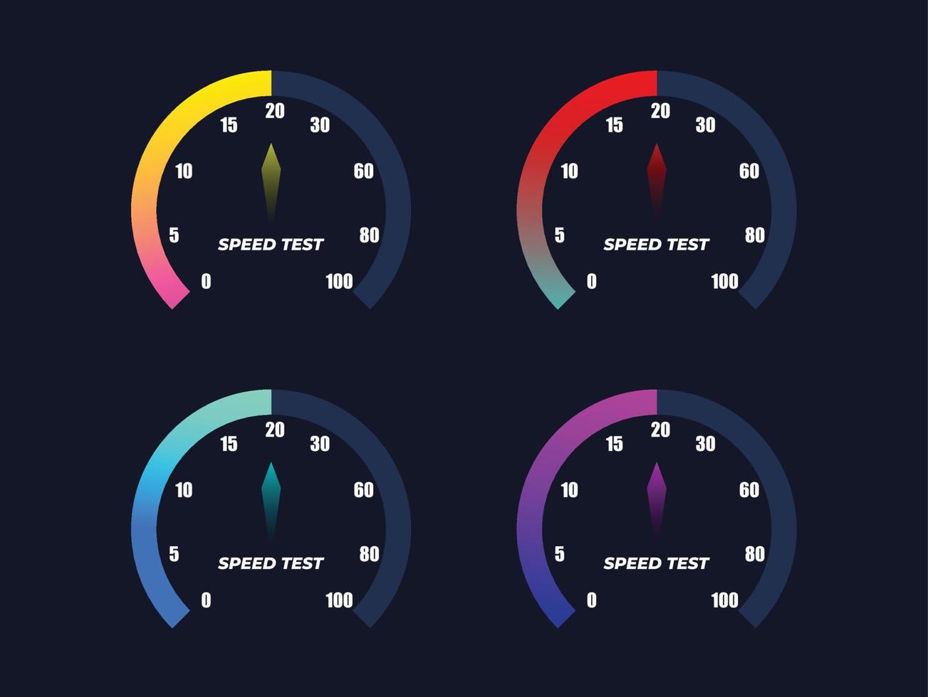 illustration de compteur de vitesse, conceptions modernes de compteur de vitesse, compteur de vitesse, conception de testeur de vitesse vecteur