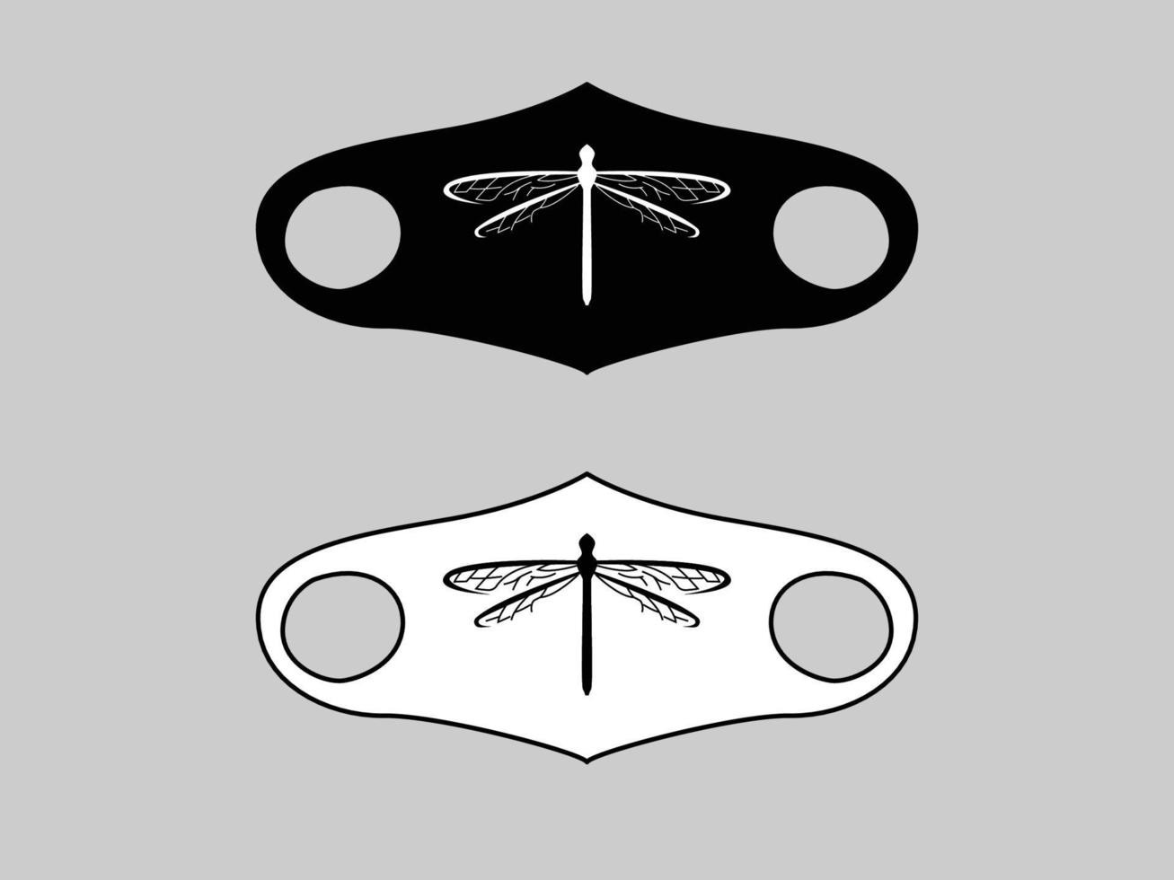 conception de masques avec des images de libellules, masques contemporains, dessins de masques illustrés vecteur