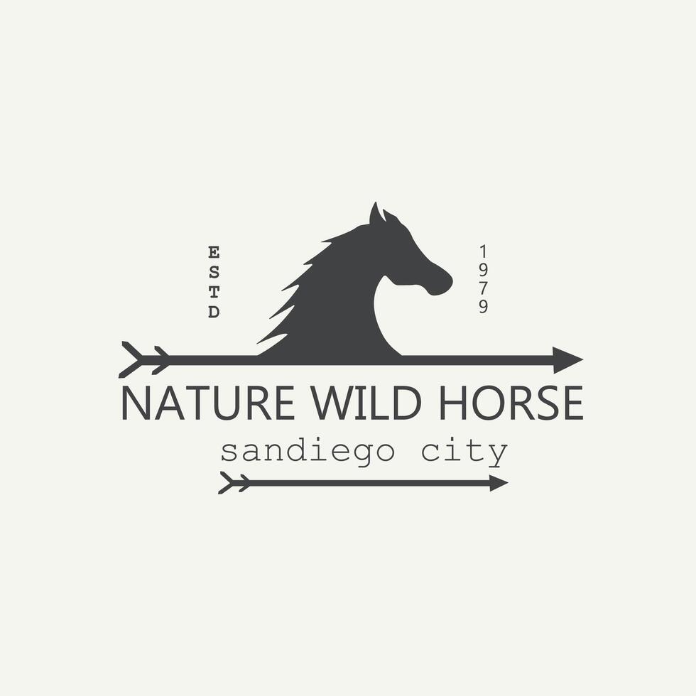 cheval ferme logo design.silhouette de cheval champion vecteur