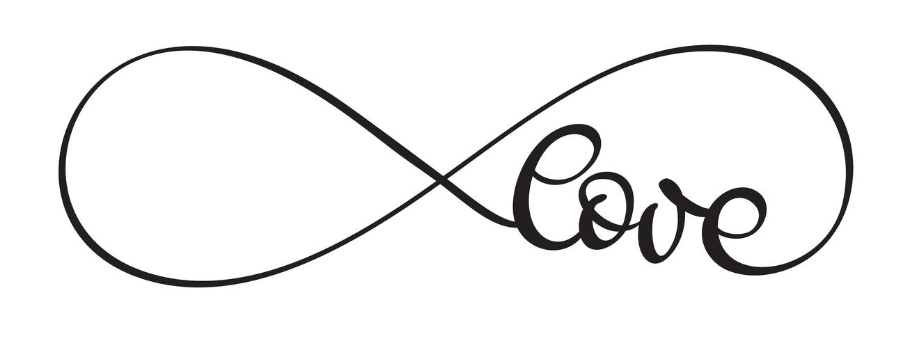 Mot d&#39;amour sur fond blanc Lettrage de calligraphie dessiné à la main illustration vectorielle EPS10 vecteur