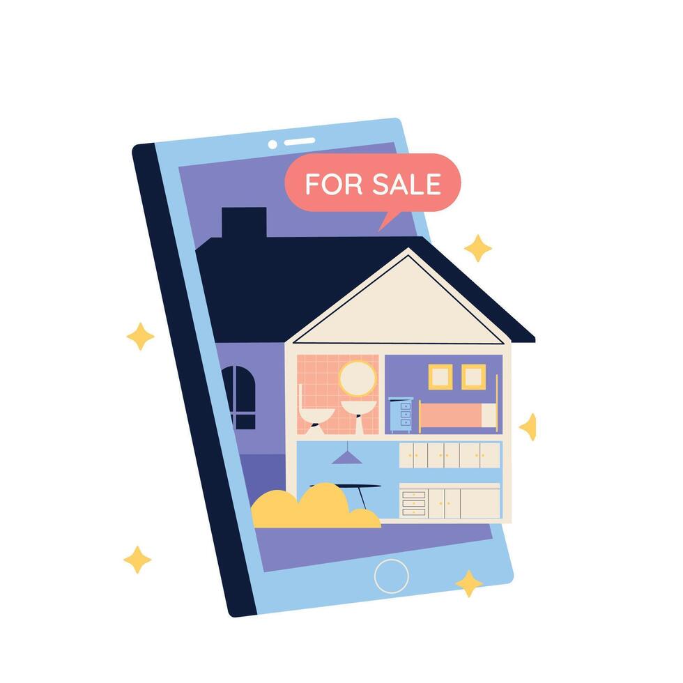 vendre maison en ligne illustration vecteur