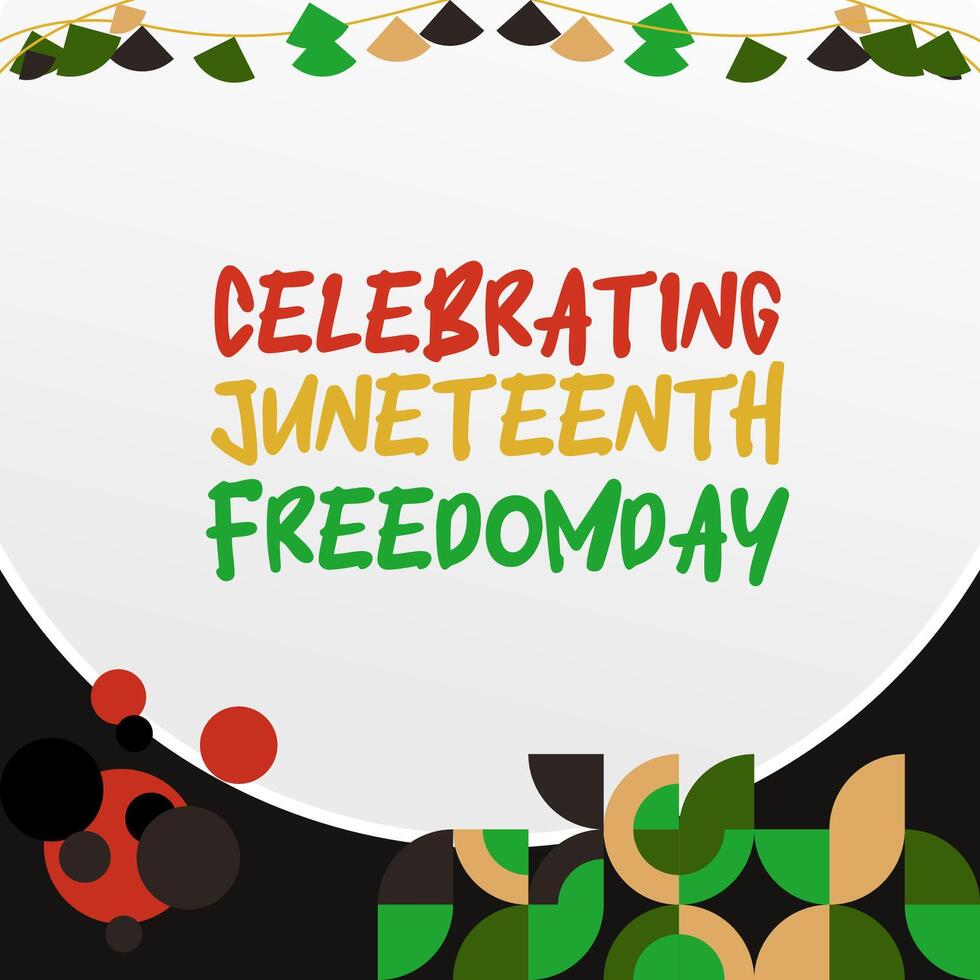 juneteenth liberté journée bannière. africain américain liberté journée à célébrer. abstrait Contexte avec géométrique conception pour juneteenth liberté journée vecteur
