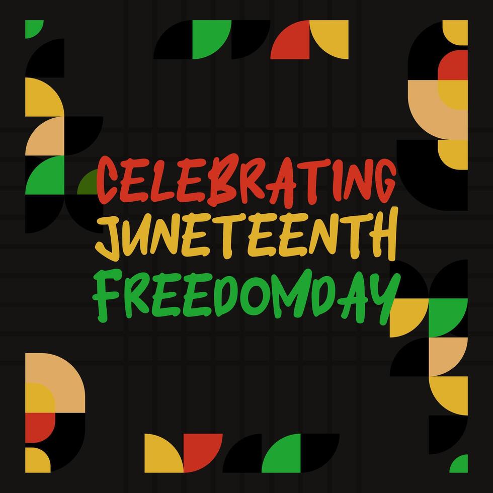 juneteenth liberté journée bannière. africain américain liberté journée à célébrer. abstrait Contexte avec géométrique conception pour juneteenth liberté journée vecteur