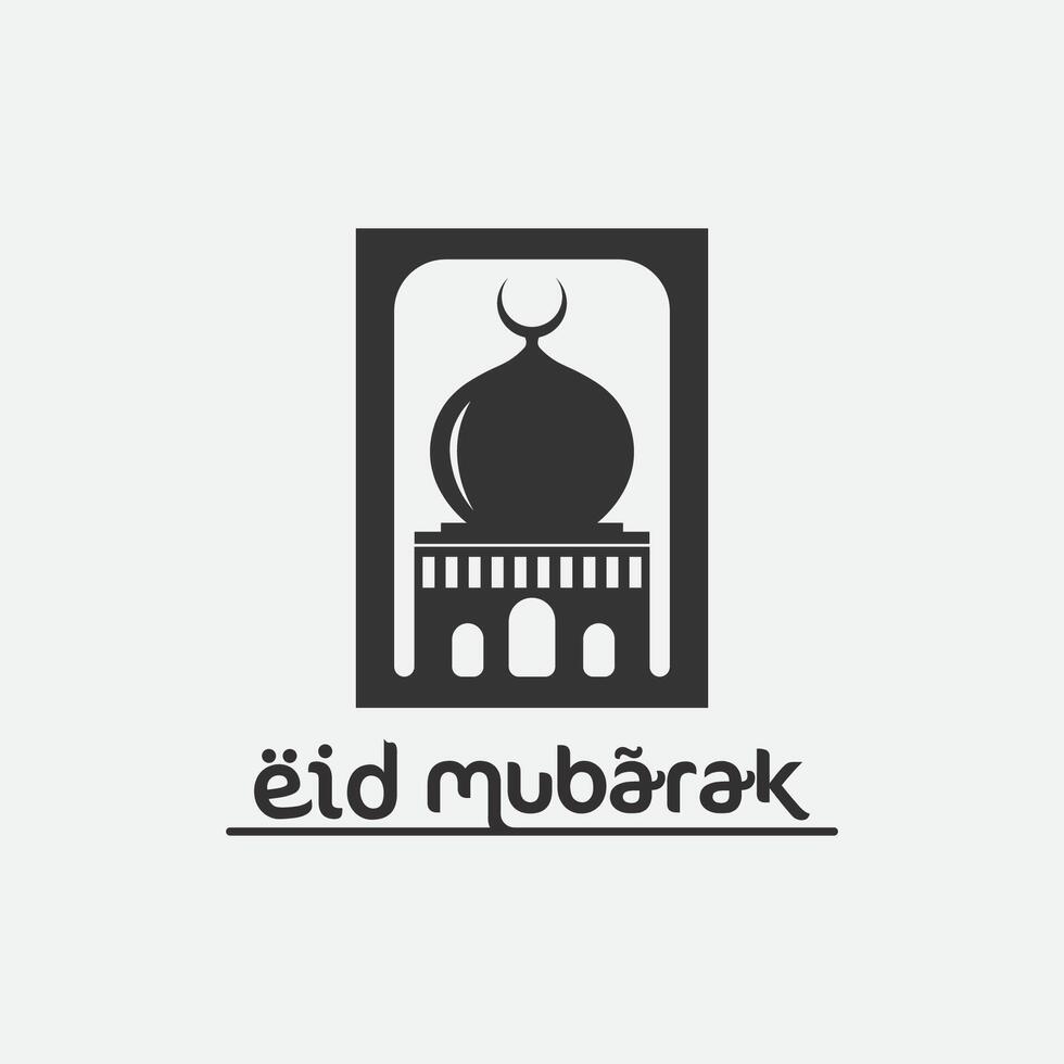 eid mubarak icône logo islamique et Ramdhan religion illustration logo conception vecteur mosquée