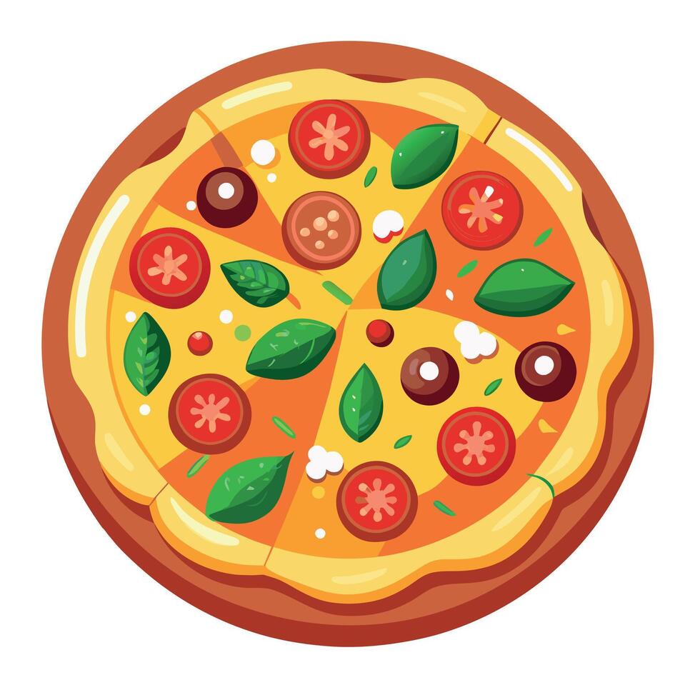 dessin animé isolé vecteur image de une Pizza. dessin animé vite nourriture Pizza autocollant