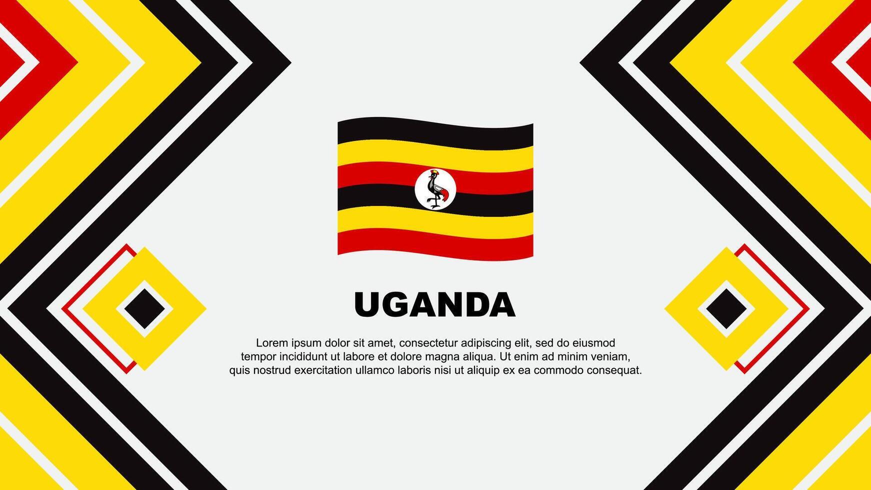 Ouganda drapeau abstrait Contexte conception modèle. Ouganda indépendance journée bannière fond d'écran vecteur illustration. Ouganda conception