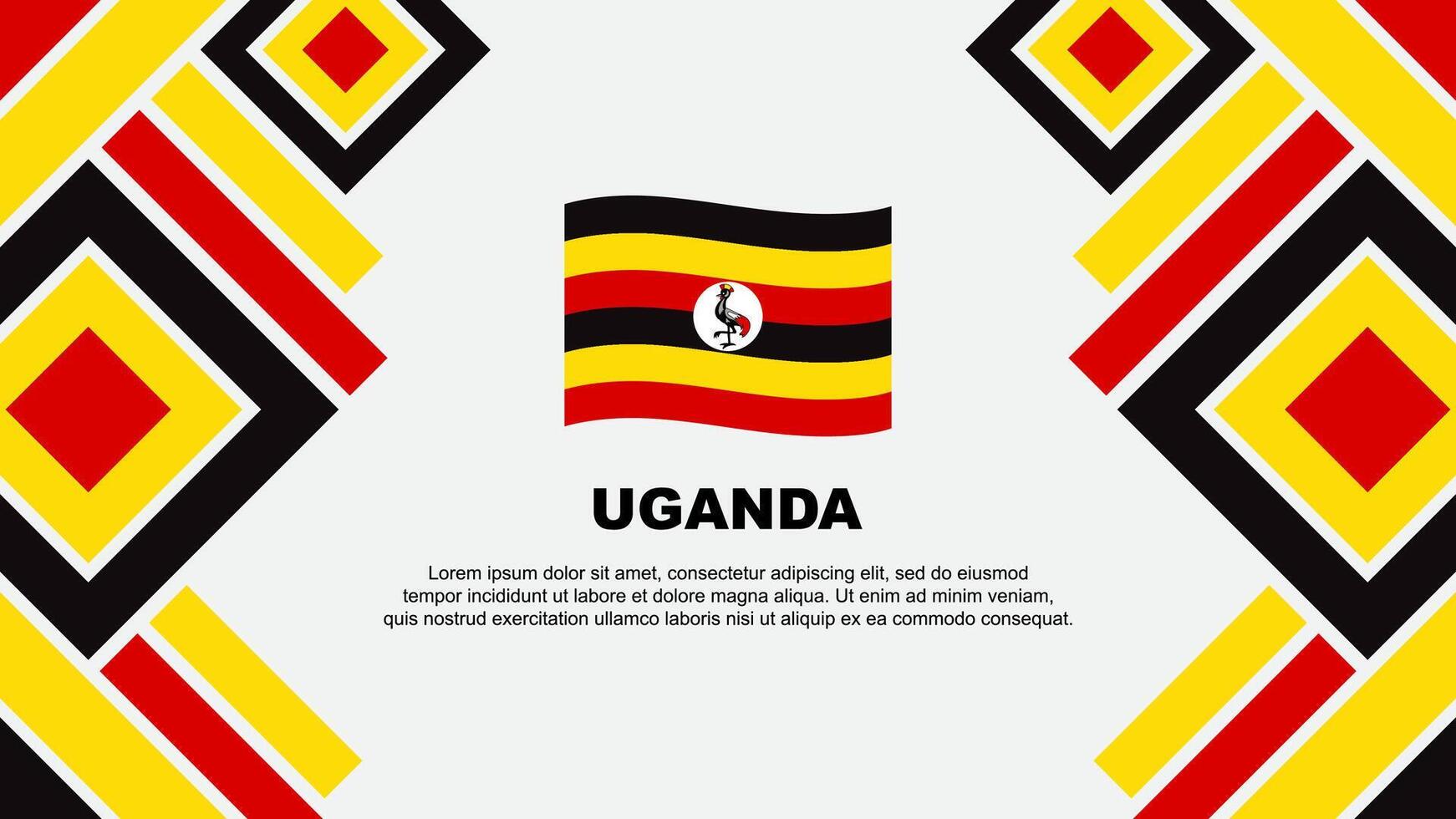 Ouganda drapeau abstrait Contexte conception modèle. Ouganda indépendance journée bannière fond d'écran vecteur illustration. Ouganda