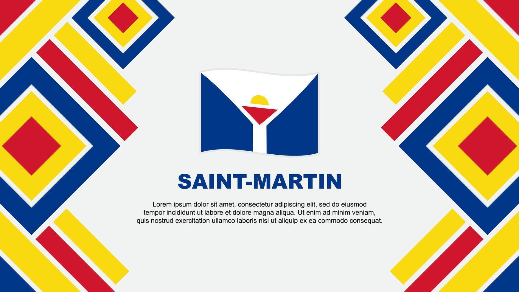 Saint Martin drapeau abstrait Contexte conception modèle. Saint Martin indépendance journée bannière fond d'écran vecteur illustration. Saint Martin