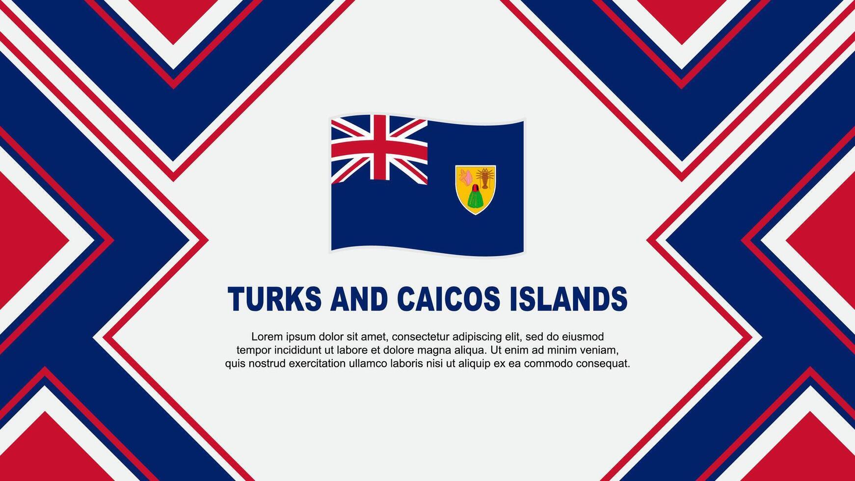 les turcs et caicos îles drapeau abstrait Contexte conception modèle. les turcs et caicos îles indépendance journée bannière fond d'écran vecteur illustration. vecteur