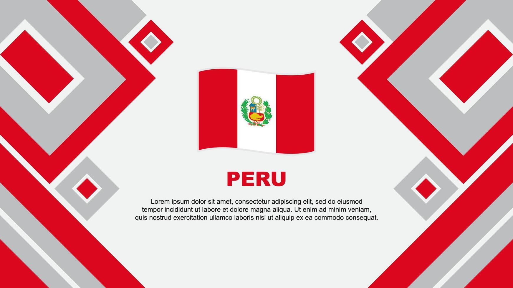 Pérou drapeau abstrait Contexte conception modèle. Pérou indépendance journée bannière fond d'écran vecteur illustration. dessin animé