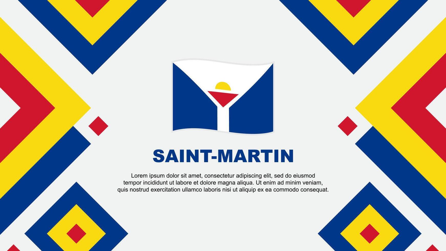 Saint Martin drapeau abstrait Contexte conception modèle. Saint Martin indépendance journée bannière fond d'écran vecteur illustration. Saint Martin modèle