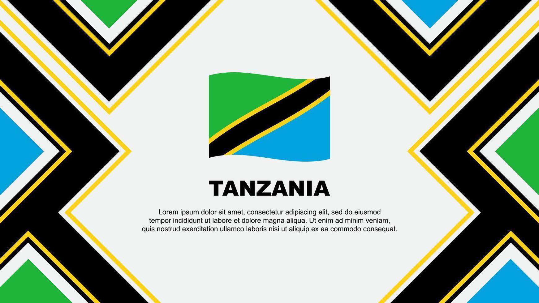 Tanzanie drapeau abstrait Contexte conception modèle. Tanzanie indépendance journée bannière fond d'écran vecteur illustration. Tanzanie vecteur