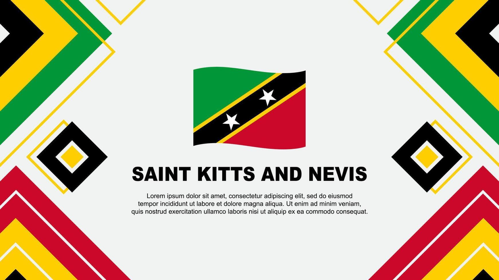 Saint kitts et nevis drapeau abstrait Contexte conception modèle. Saint kitts et nevis indépendance journée bannière fond d'écran vecteur illustration. Contexte