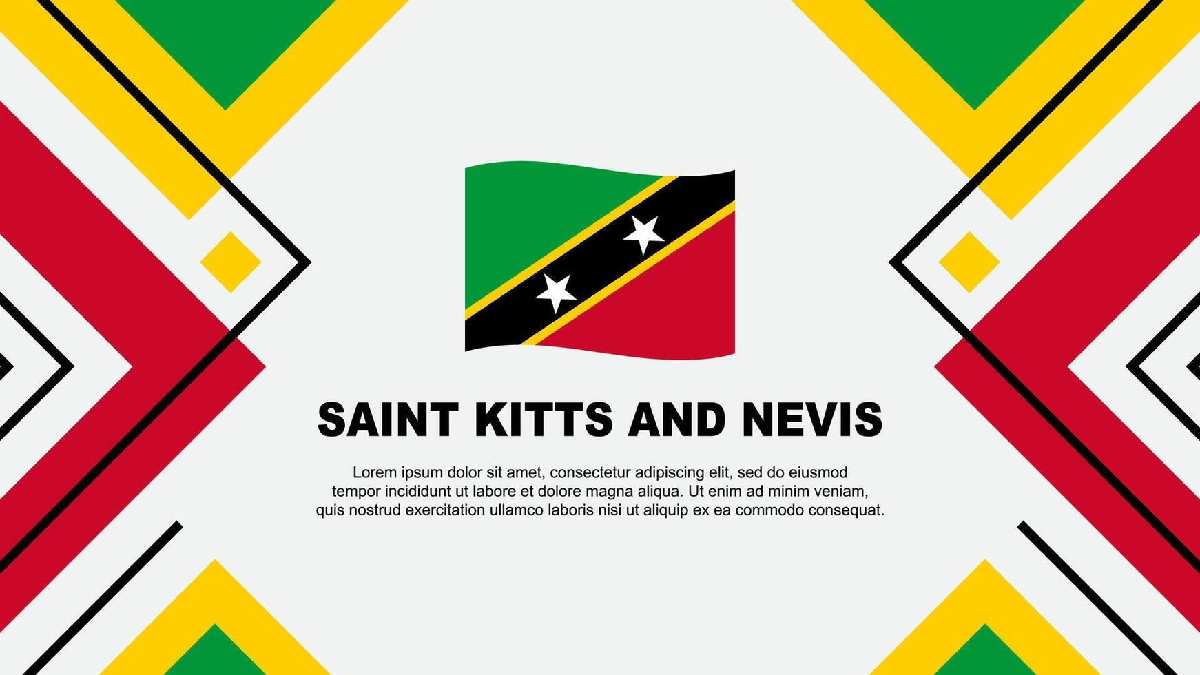 Saint kitts et nevis drapeau abstrait Contexte conception modèle. Saint kitts et nevis indépendance journée bannière fond d'écran vecteur illustration. illustration