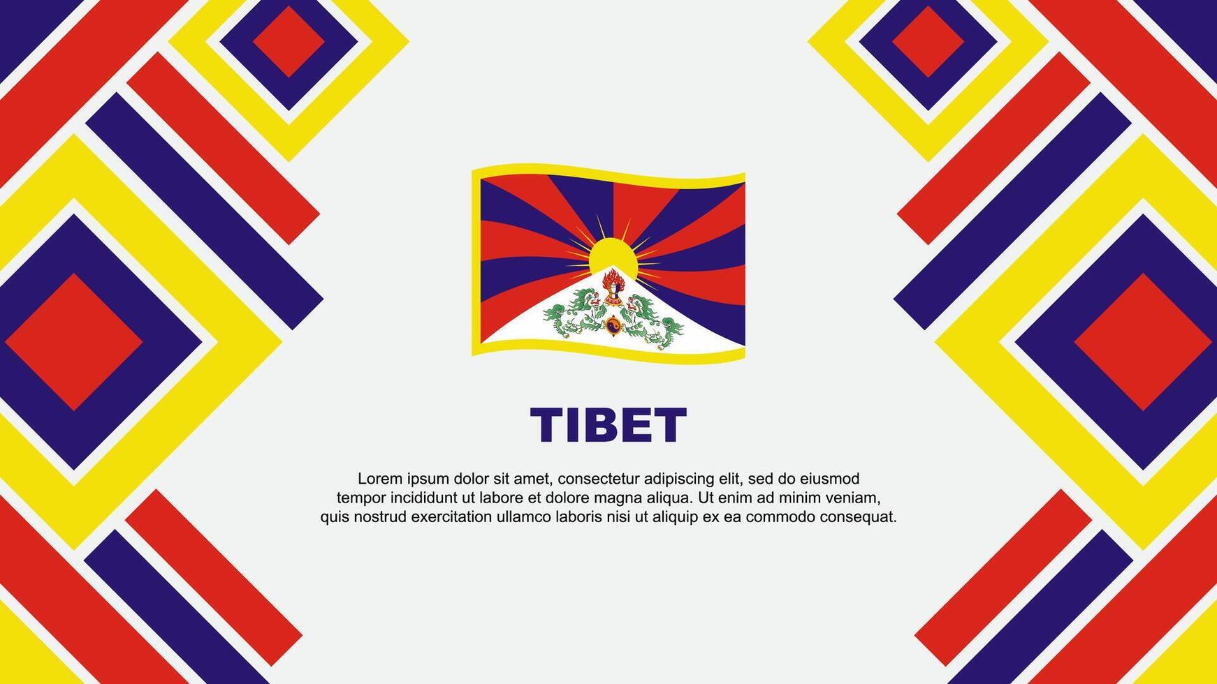 Tibet drapeau abstrait Contexte conception modèle. Tibet indépendance journée bannière fond d'écran vecteur illustration. Tibet