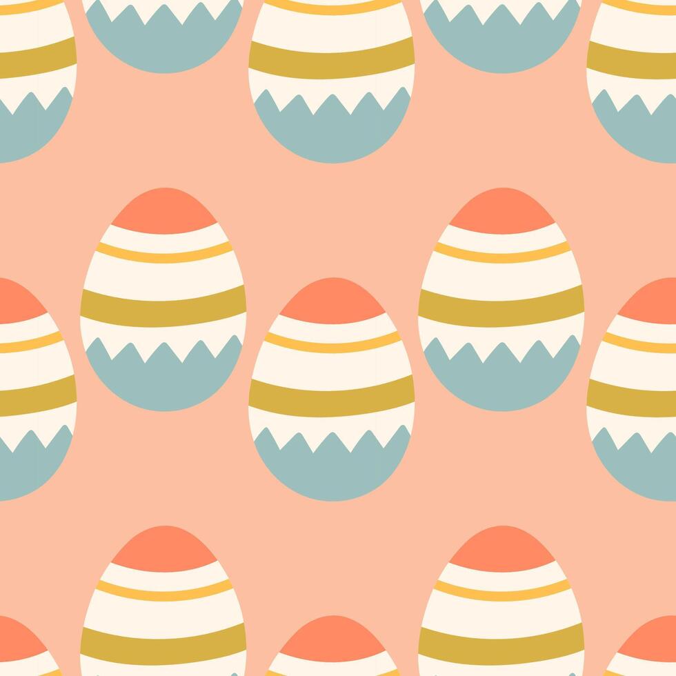 Pâques des œufs sans couture modèle, Pâques symbole, décoratif vecteur éléments. Pâques coloré des œufs Facile modèle. vecteur illustration isolé.