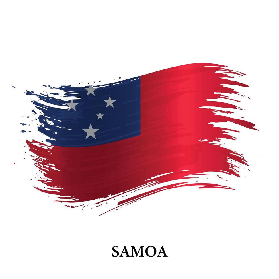 grunge drapeau de samoa, brosse accident vasculaire cérébral vecteur