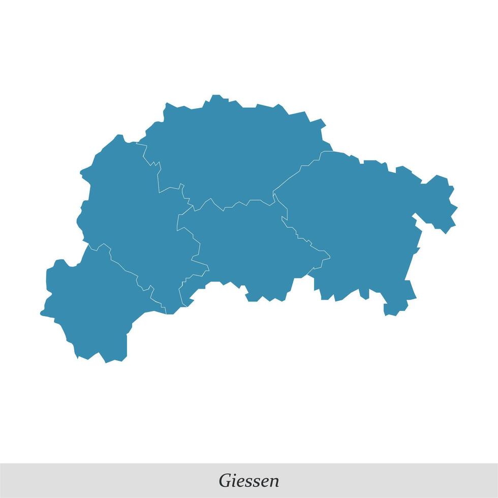 carte de giessen est une Région dans Hesse Etat de Allemagne vecteur
