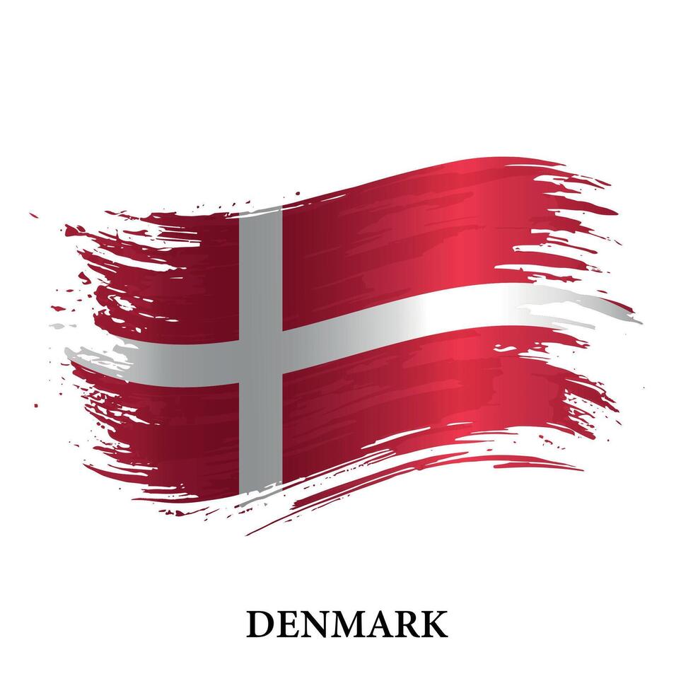 grunge drapeau de Danemark, brosse accident vasculaire cérébral vecteur