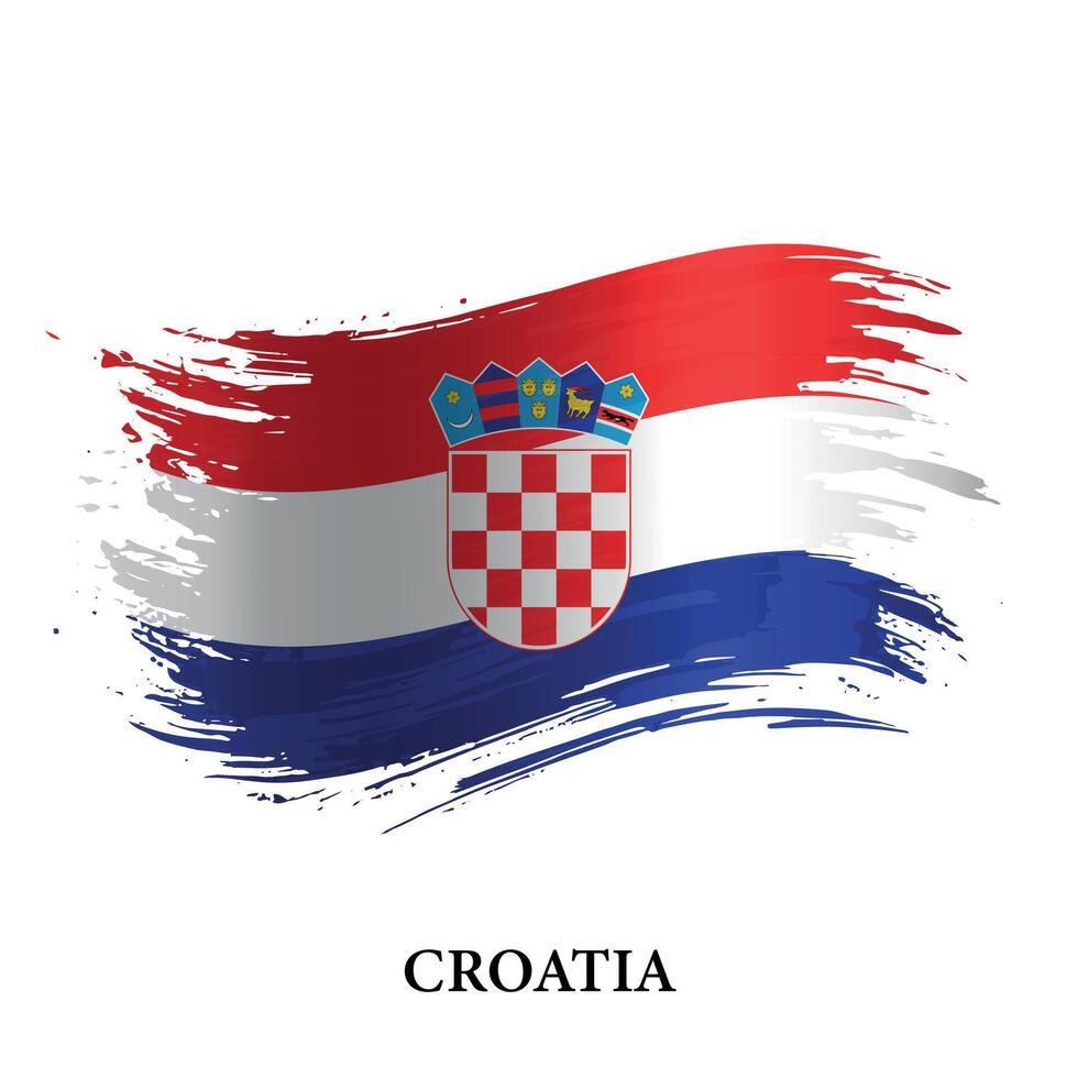 grunge drapeau de Croatie, brosse accident vasculaire cérébral vecteur