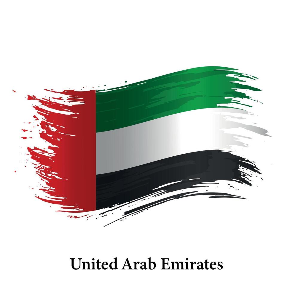 grunge drapeau de uni arabe émirats, brosse accident vasculaire cérébral Contexte vecteur
