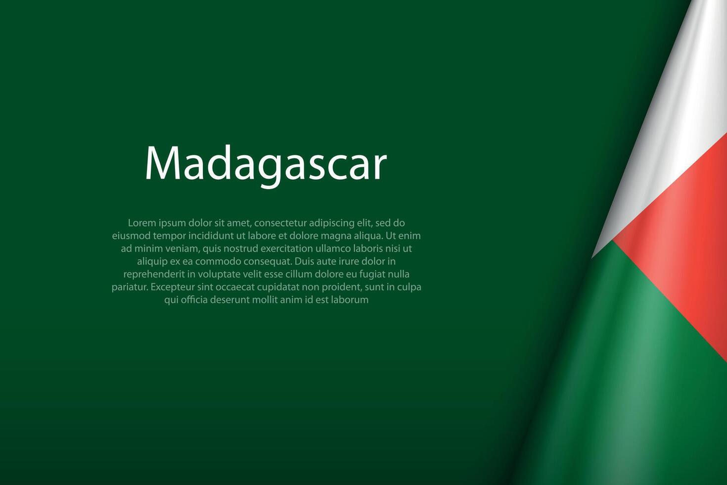 Madagascar nationale drapeau isolé sur Contexte avec fond vecteur