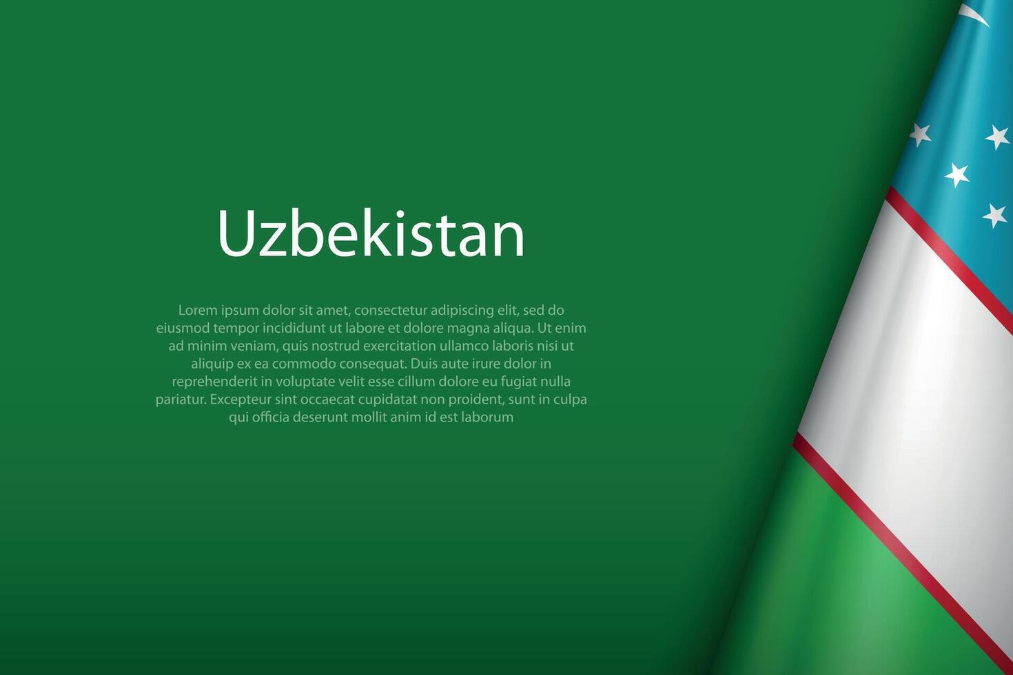 Ouzbékistan nationale drapeau isolé sur Contexte avec fond vecteur