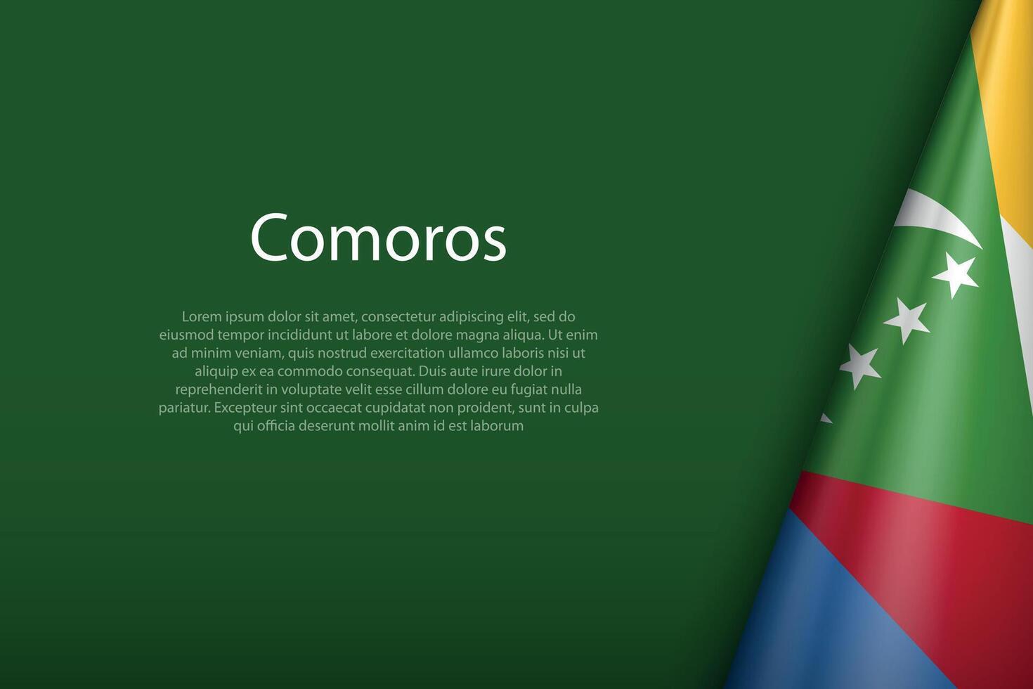 comores nationale drapeau isolé sur Contexte avec fond vecteur