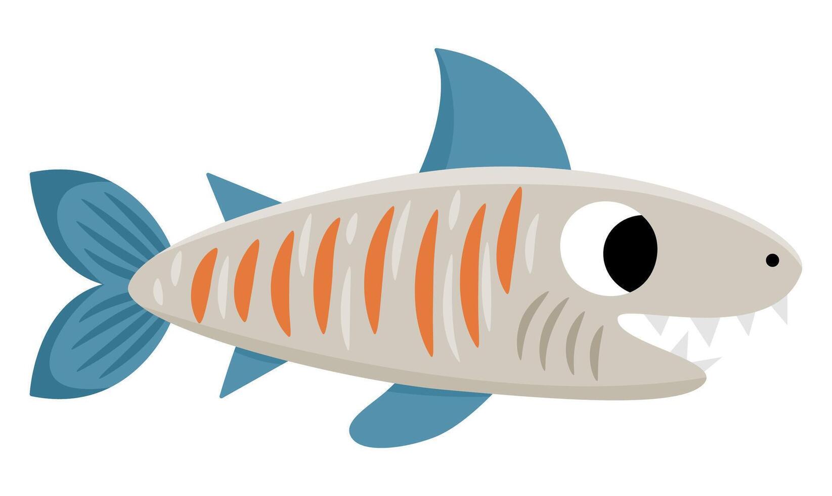 vecteur requin icône. en dessous de le mer illustration avec mignonne marrant poisson. océan animal clipart. dessin animé sous-marin ou Marin agrafe art pour les enfants isolé sur blanc Contexte