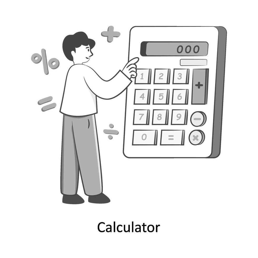 calculatrice plat style conception vecteur illustration. Stock illustration