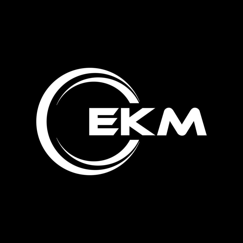 ekm lettre logo conception, inspiration pour une unique identité. moderne élégance et Créatif conception. filigrane votre Succès avec le frappant cette logo. vecteur
