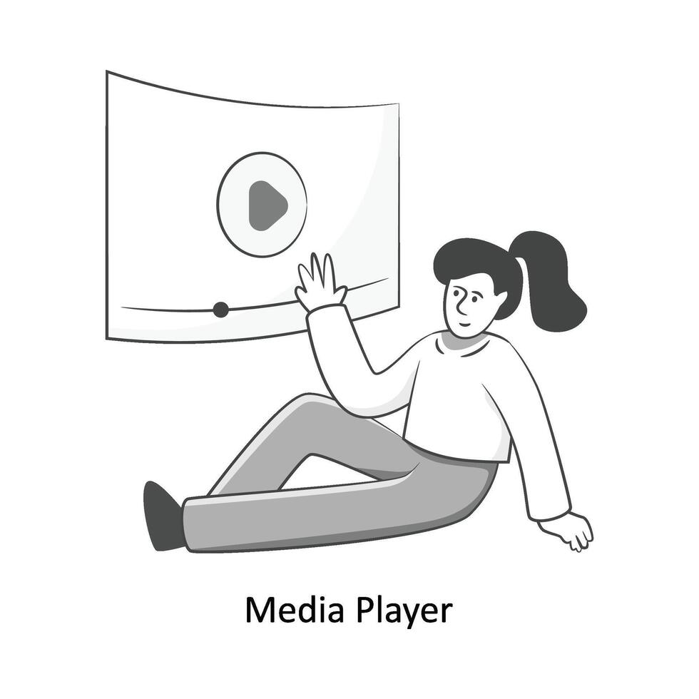 médias joueur plat style conception vecteur illustration. Stock illustration