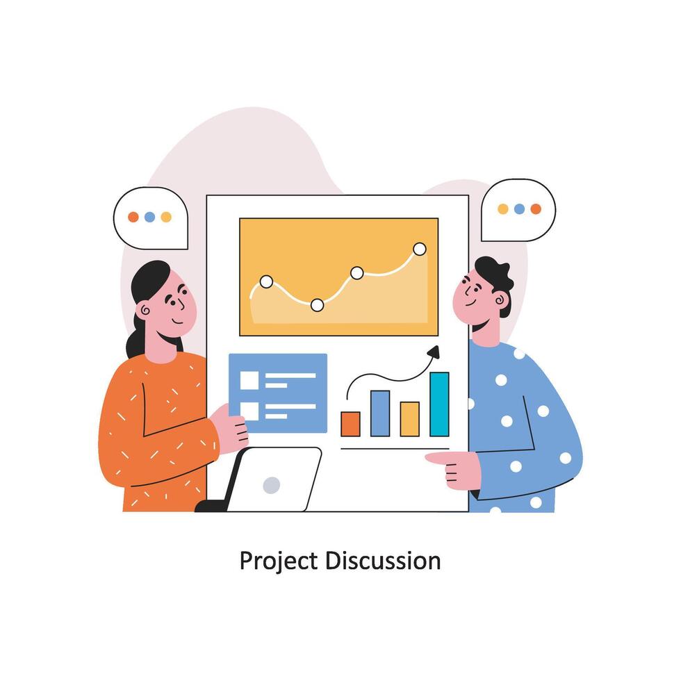 projet discussion plat style conception vecteur illustration. Stock illustration