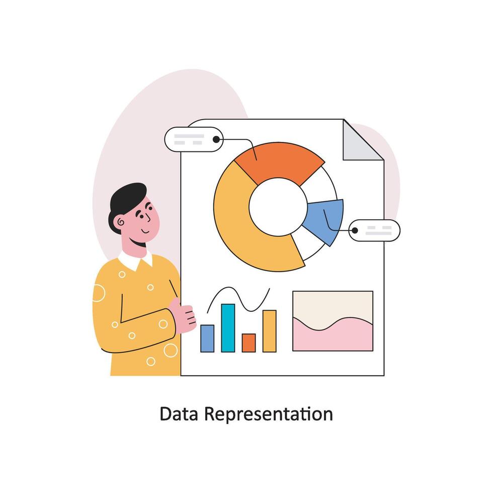 Les données représentation plat style conception vecteur illustration. Stock illustration