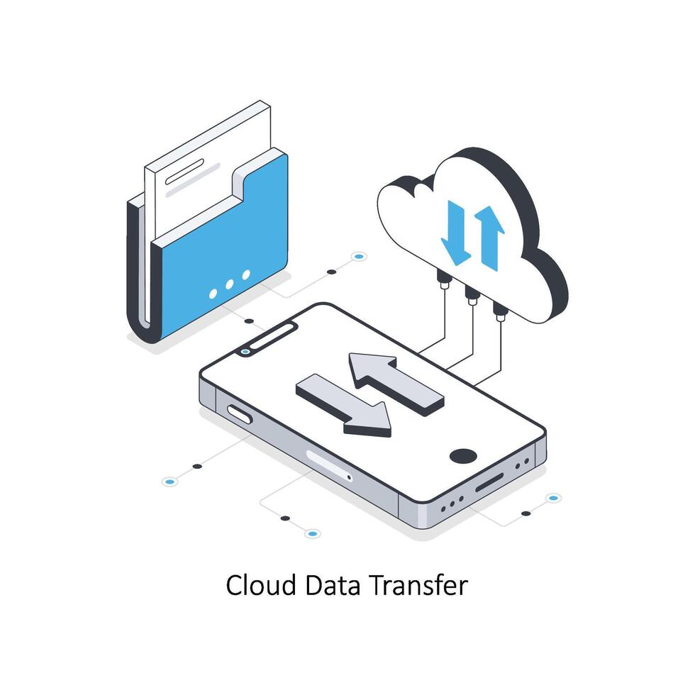 nuage Les données transfert isométrique Stock illustration. eps fichier Stock illustration. vecteur