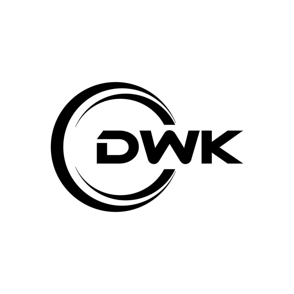 dwk lettre logo conception, inspiration pour une unique identité. moderne élégance et Créatif conception. filigrane votre Succès avec le frappant cette logo. vecteur