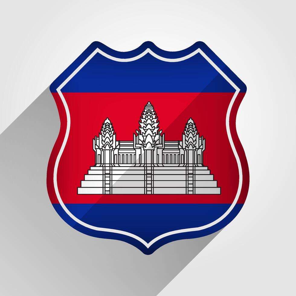 Cambodge drapeau route signe illustration vecteur