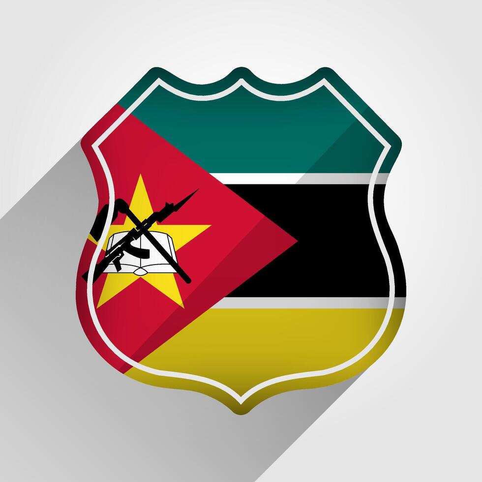 mozambique drapeau route signe illustration vecteur