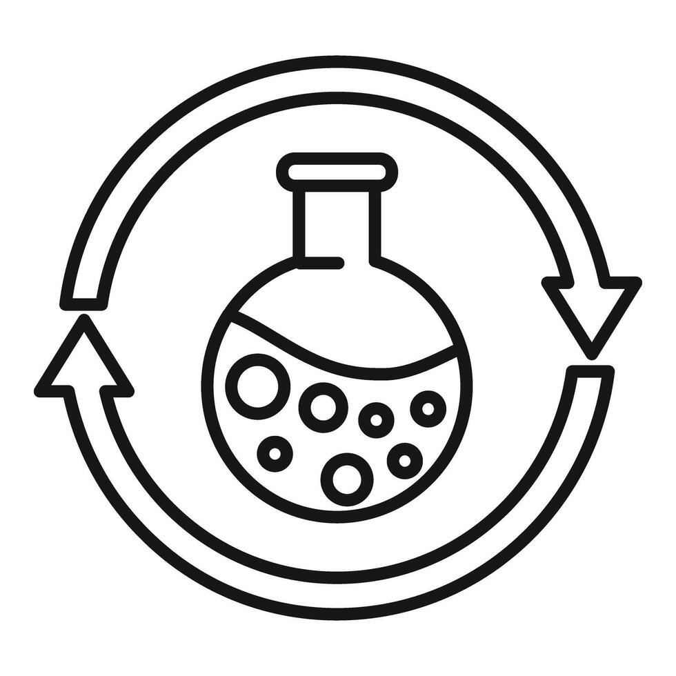 changement chimique ballon icône contour vecteur. étude virus vecteur