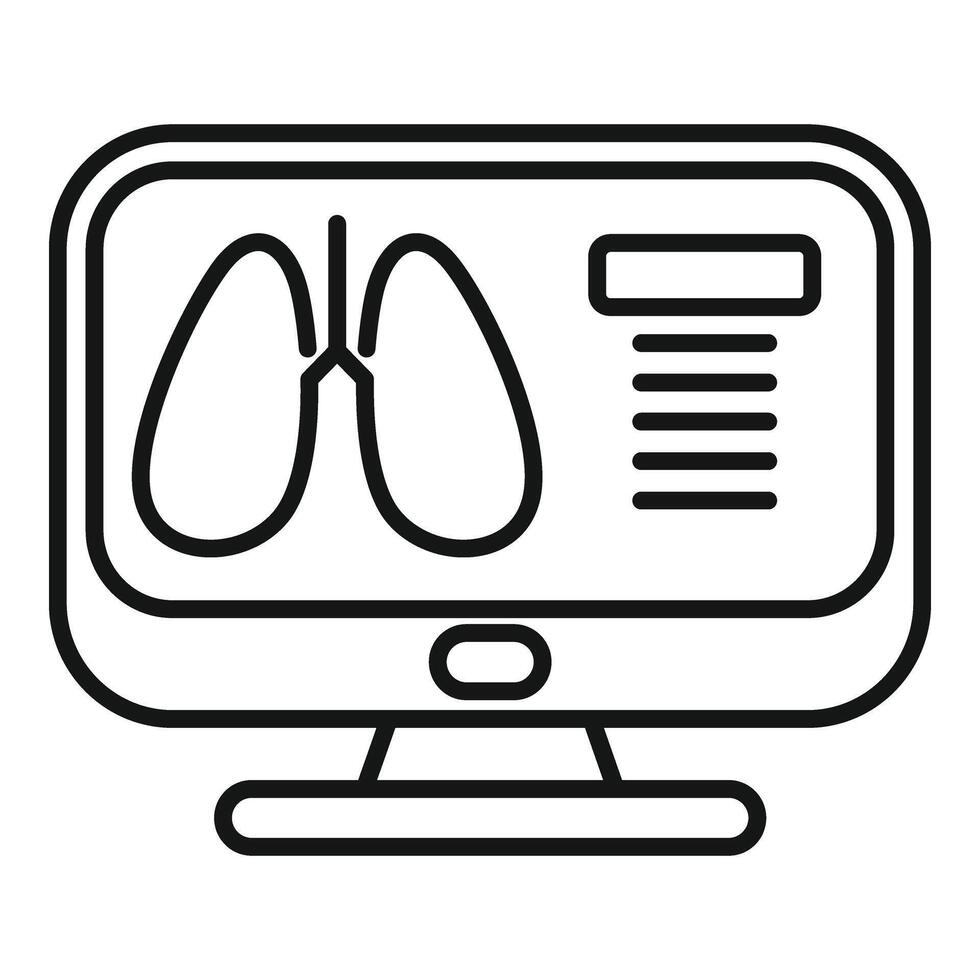 poumons image examen icône contour vecteur. analyse pièce vecteur