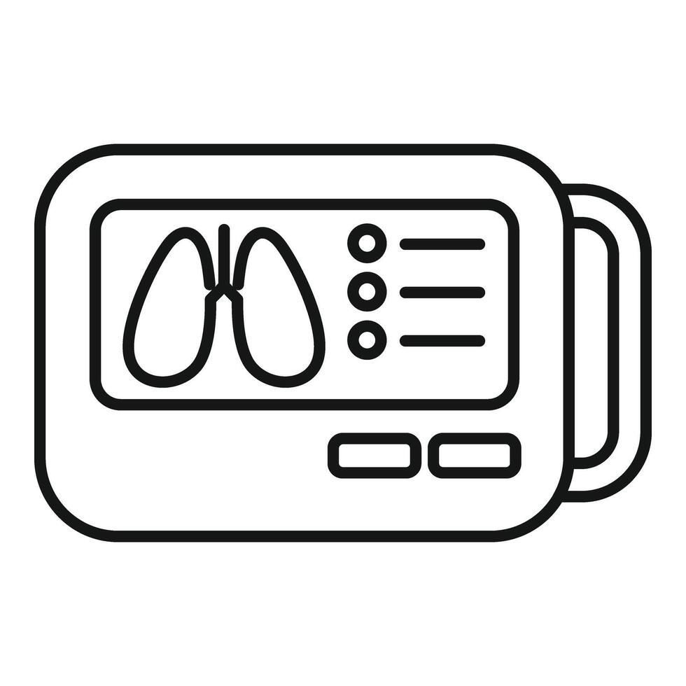 radiographie image machine icône contour vecteur. poumons examen vecteur