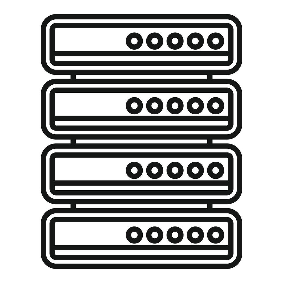 serveur Les données équipement icône contour vecteur. ordinateur espace de rangement vecteur