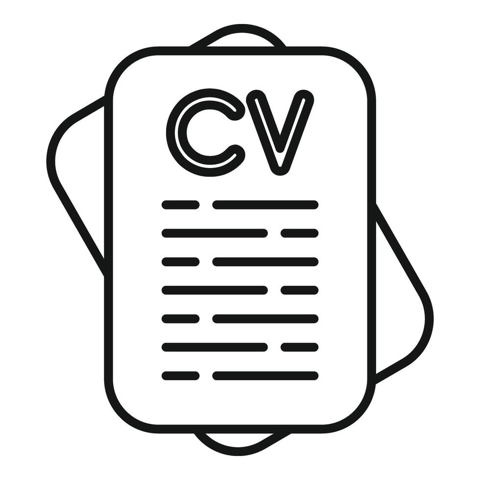 CV papier candidat icône contour vecteur. Humain meilleur vecteur