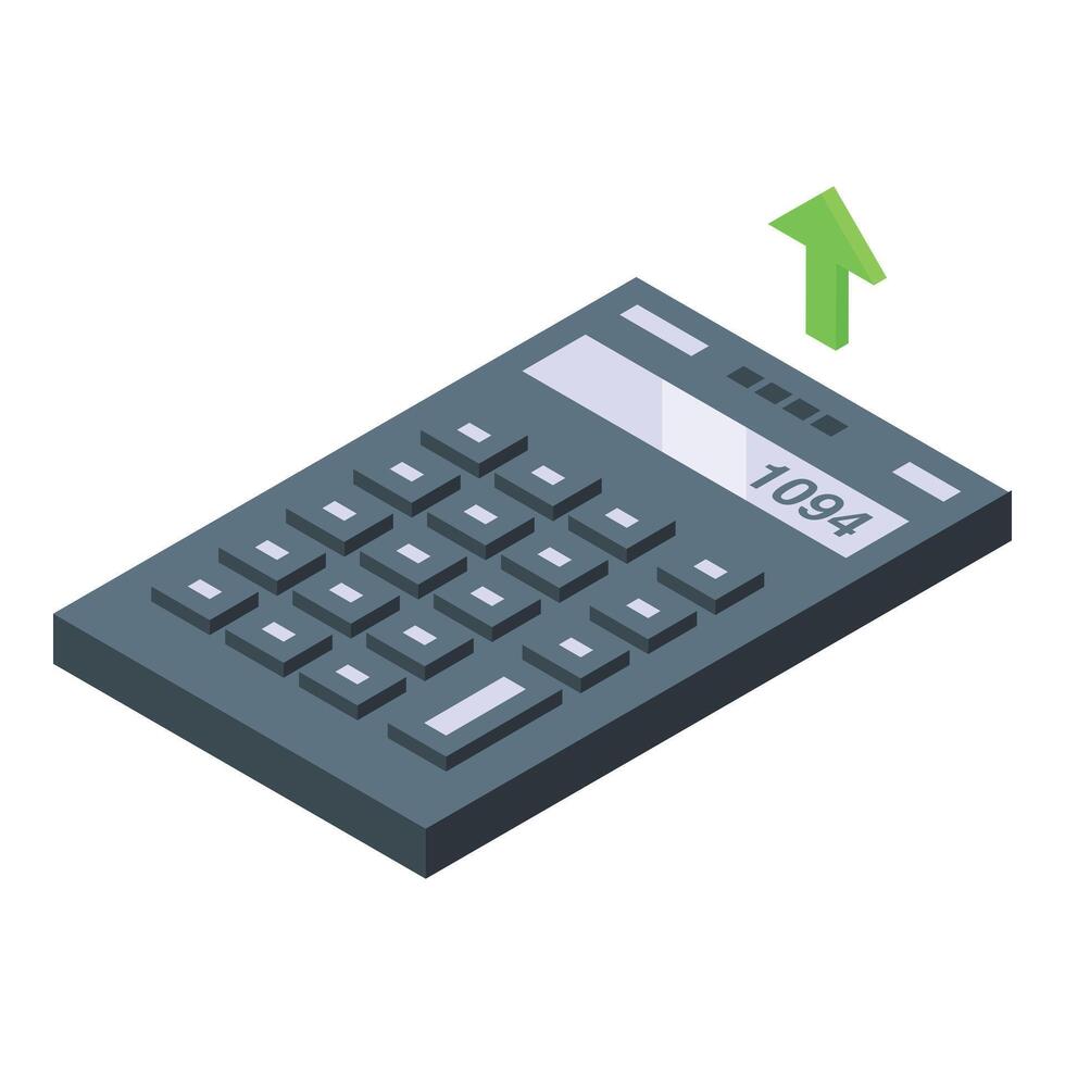 conversion calculatrice icône isométrique vecteur. Paiement transfert convertir vecteur