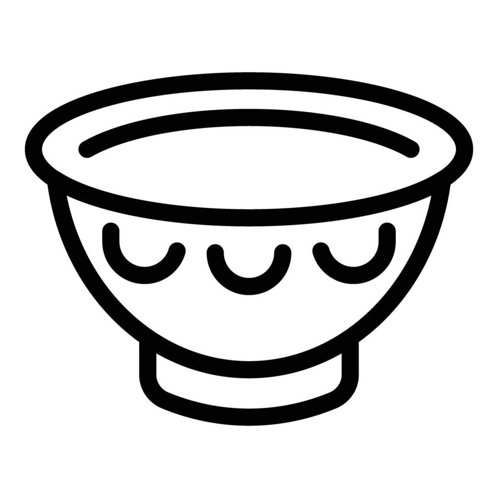 soupe bol icône contour vecteur. culinaire cantine navires vecteur