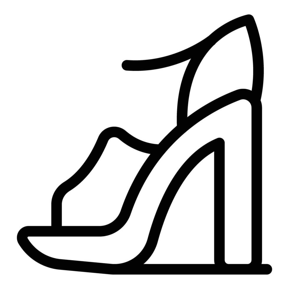 cuir des sandales talons icône contour vecteur. féminin glamour fashionista des chaussures vecteur