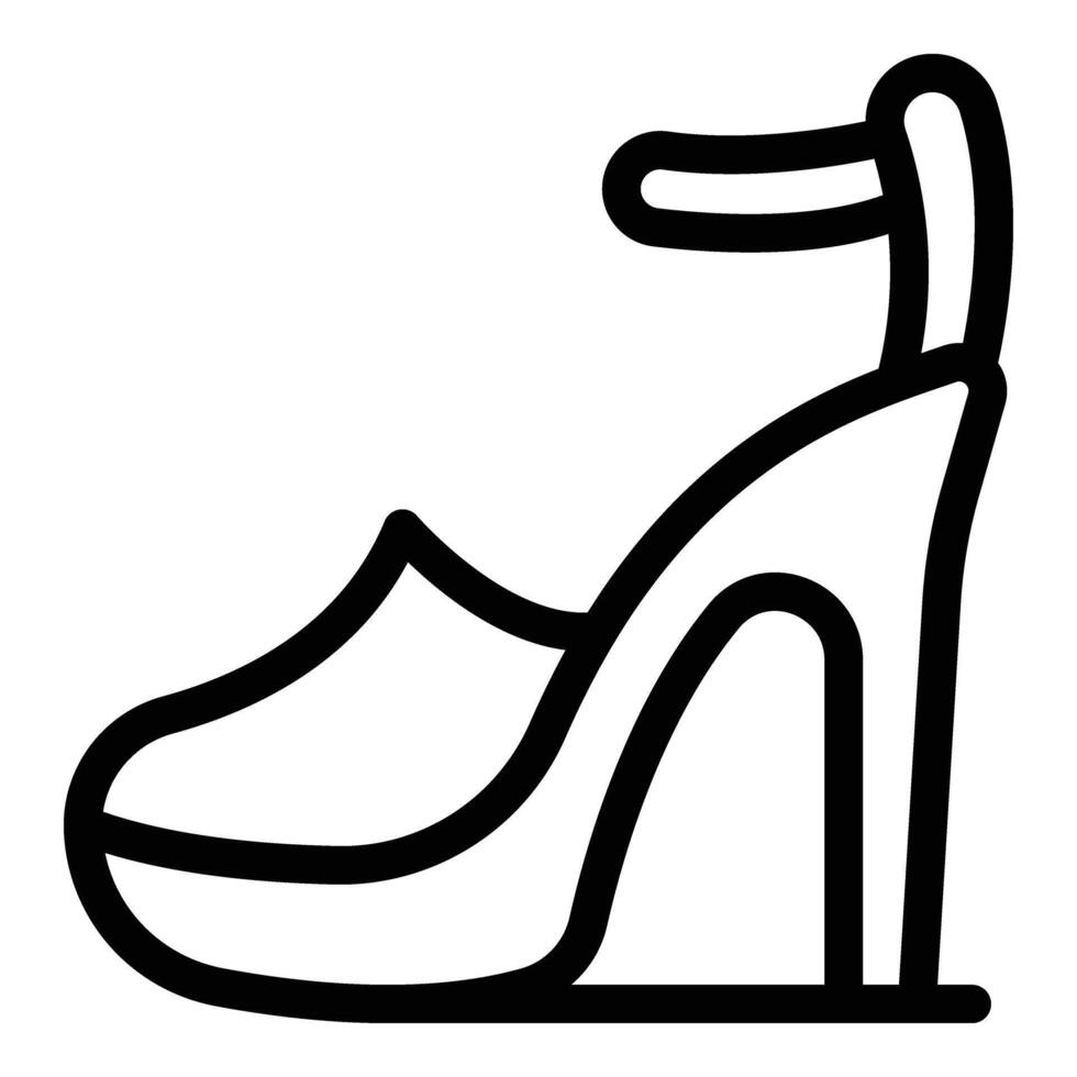 lanières haute talons icône contour vecteur. des sandales chaussure vecteur