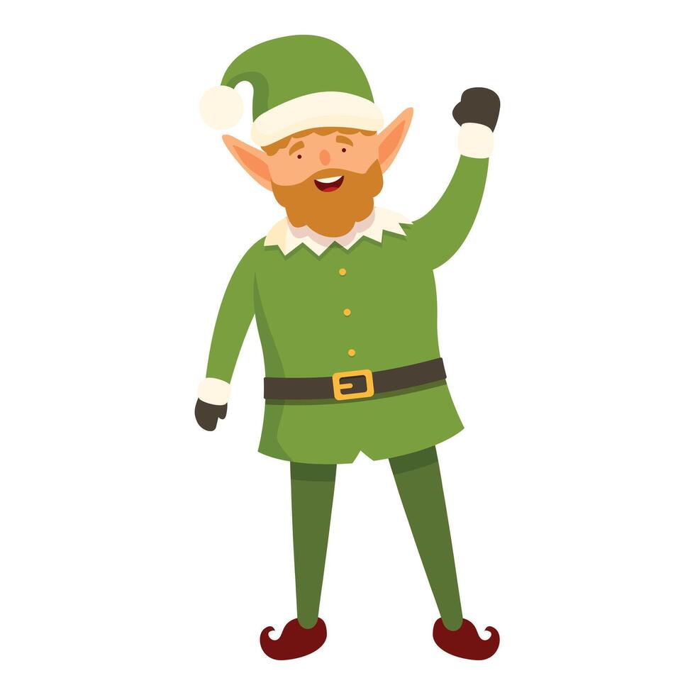 mignonne assistant elfe icône dessin animé vecteur. la magie de fête Noël vecteur