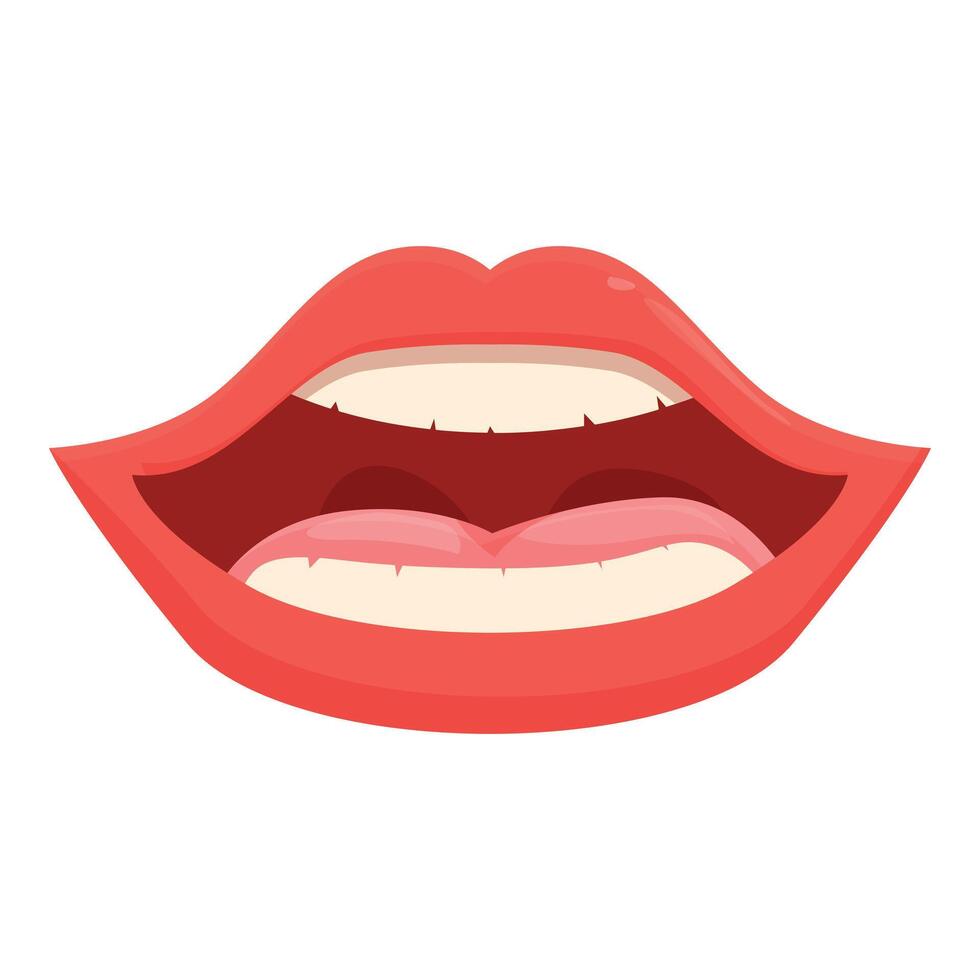 Ordinaire ouvert bouche icône dessin animé vecteur. sexy rouge lèvres vecteur
