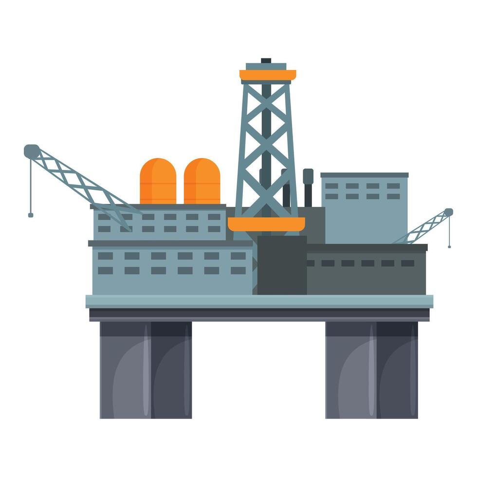pétrole Plate-forme plante icône dessin animé vecteur. structure Marin vecteur